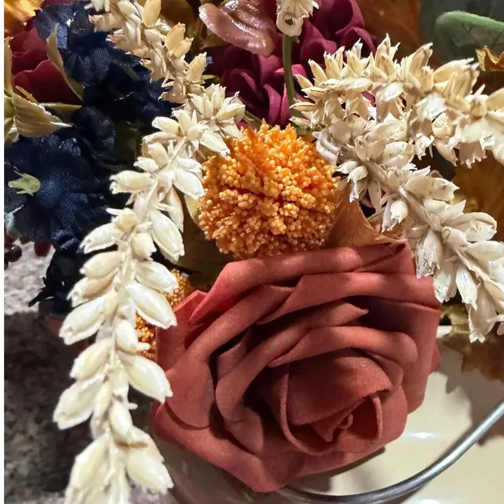 IKEA SOCKER Discontinued Milk Can Vase Fall Floral Arrangement Leaf Mat 3pc Set